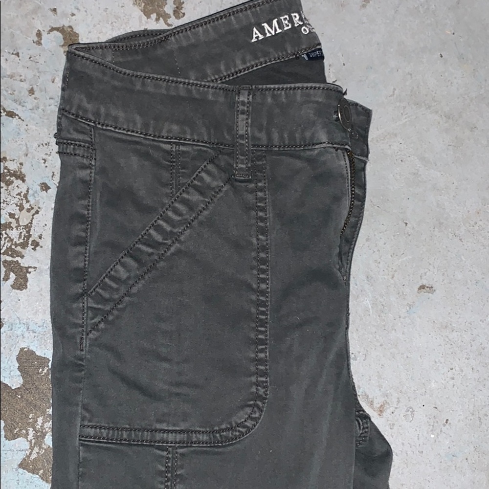 Dark green skinny jeans